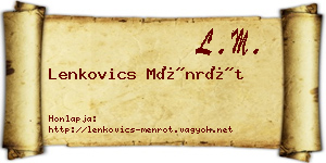 Lenkovics Ménrót névjegykártya